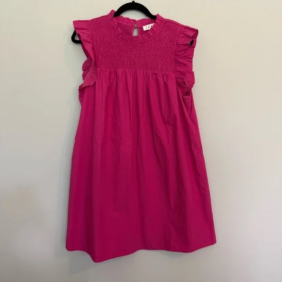 Thml Dresses | Thml Pink Ruffled Smocked Top Dress with Pockets | Color: Pink | Size: M | Katrinayang's Closet